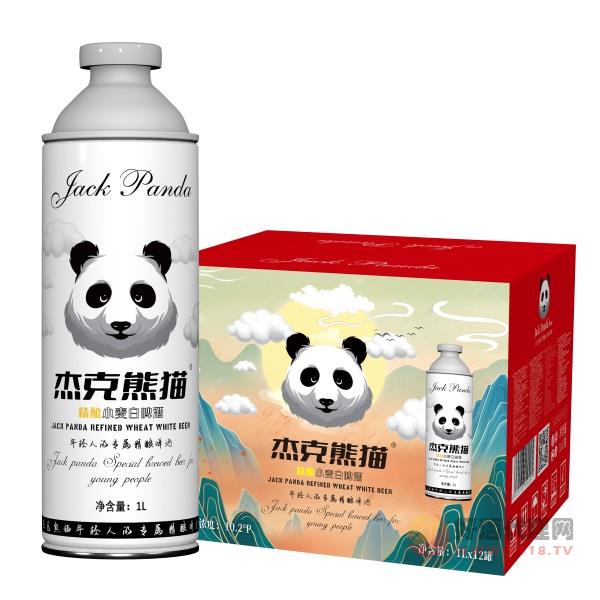 杰克熊猫精酿小麦白啤酒1Lx12罐