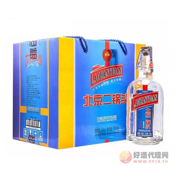 北京二锅头酒蓝箱42度700mlx6瓶