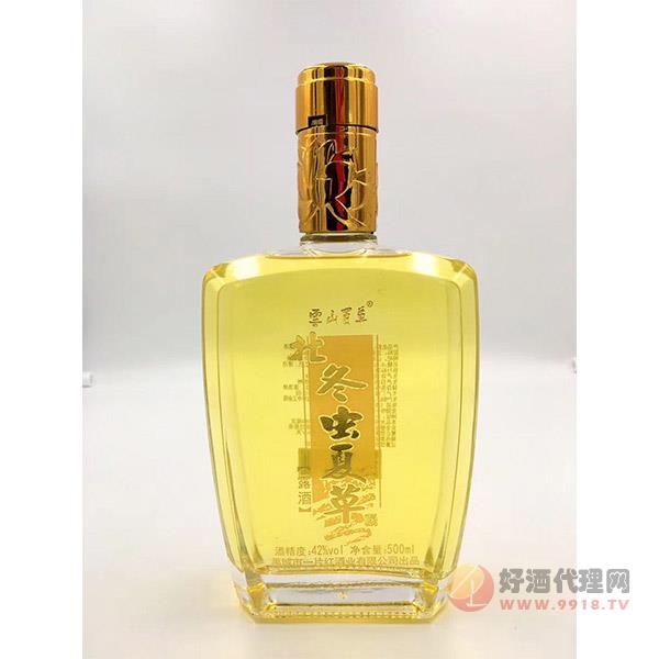 雪山百草北冬虫夏草露酒42度500ml